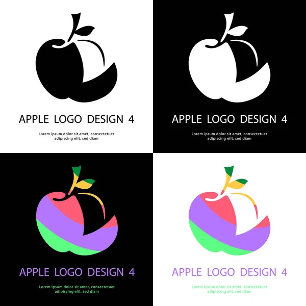 Abstract Apple Logo Design Decorative Apple Logo Design Design Fruit — 스톡 벡터