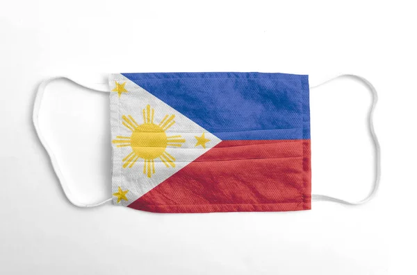 Маска Філіппінським Прапором Білому Тлі Ізольована — стокове фото