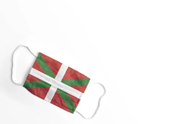 Face Mask Basque Country Flag Printed White Background Isolated — Stock Photo, Image