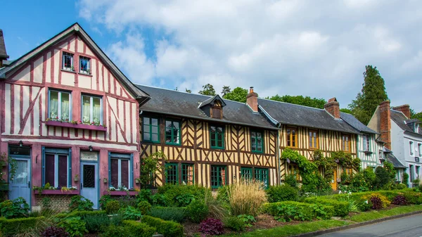 Old Half Timbered Houses Typical Normandy Style Bec Hellouin France — Stock Photo, Image