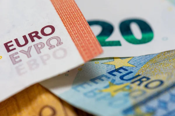 Eurobankjegyek Közeli Áttekintése — Stock Fotó