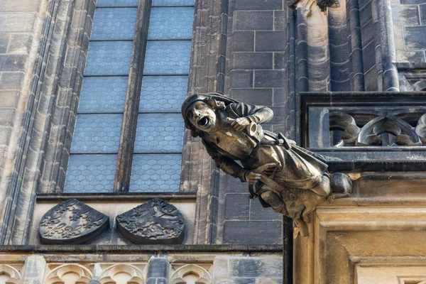 Estatua Fachada Catedral San Vito Praga República Checa — Foto de Stock