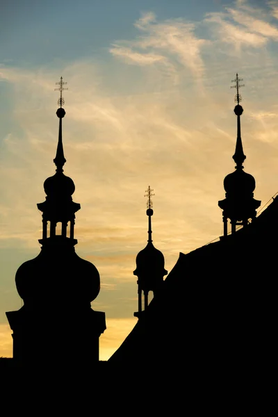 Spires Silhouetten Praag Tsjechië — Stockfoto