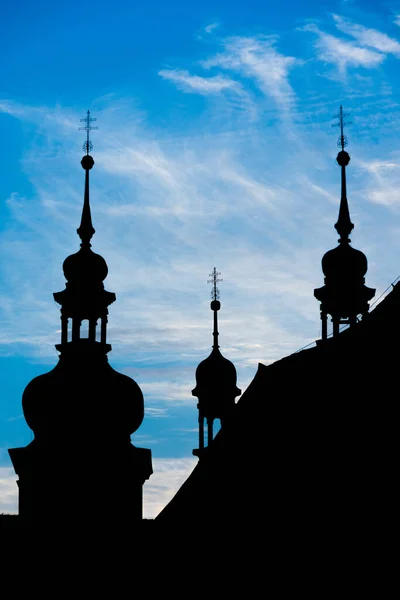 Spires Silhouetten Praag Tsjechië — Stockfoto