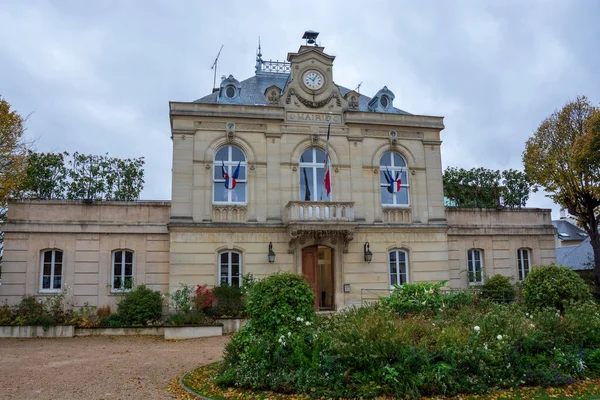 Fontenay Aux Roses Városháza Francia Zászlókkal Franciaország Városháza Franciául Írva — Stock Fotó