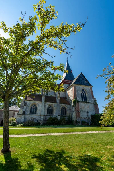 Buitenaanzicht Van Saint Sauveur Kerk Geklasseerd Als Historisch Monument Beaumont — Stockfoto