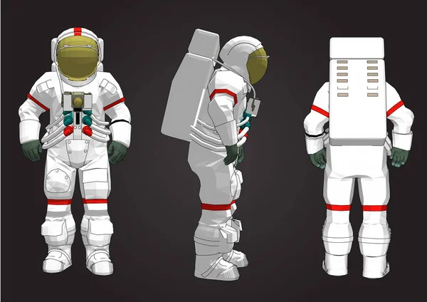 Space Suit Vector White Background — Stock Vector