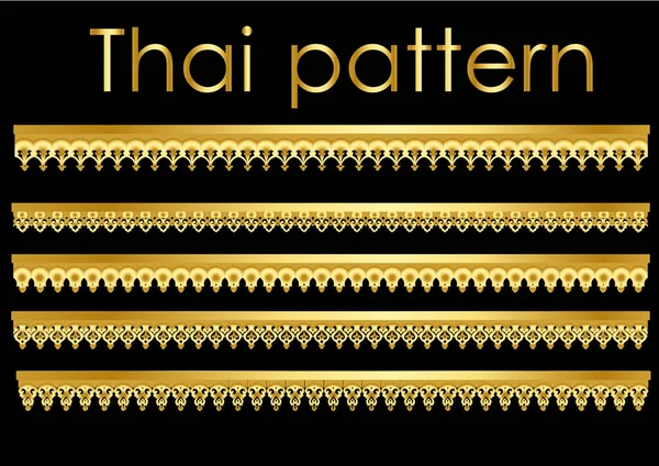 Tailandês Padrão Madeira Dourada Vetor Para Quadros Imagem Telhado — Vetor de Stock