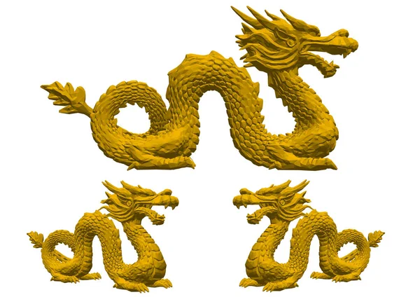 Dragon Chinois Sur Fond Blanc — Image vectorielle