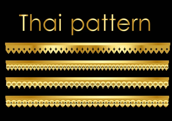 Çatı çerçeveleri için Tayland altın ahşap desen vektörü