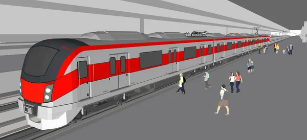 Vektör yüksek hızlı tren ve buhar treni