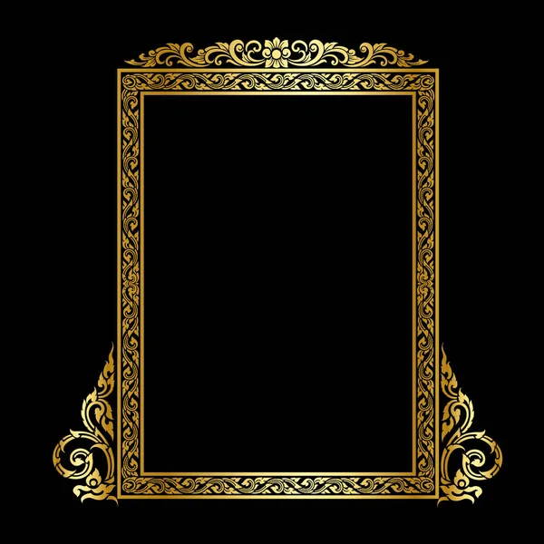 Siyah arkaplanda altın çerçeve
