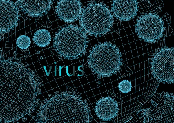 Illustrazione Virus Tecnologia Scansione — Vettoriale Stock