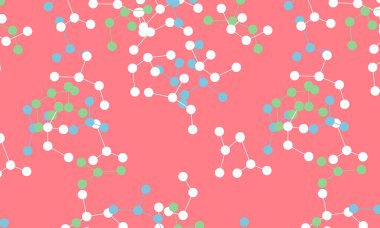 Açık kırmızı, yapay zeka yapısına sahip mavi vektör şablonu. Yapay zeka şekillerinin soyut şablona yansıması. Bilim için desen, geleceksel tasarımlar..