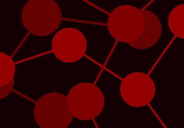 Tmavě Červené Vektorové Pozadí Tečkami Ilustrace Množinou Zářících Abstraktních Kruhů — Stockový vektor