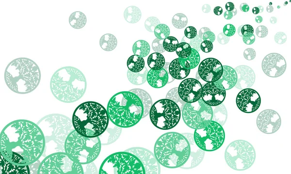 Světle Zelené Vektorové Abstraktní Pozadí Kruhovým Stromem Abstraktní Ilustrace Stromem — Stockový vektor