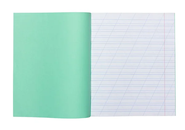 Cuaderno Escuela Abierta Una Línea Estrecha Con Una Barra Para —  Fotos de Stock