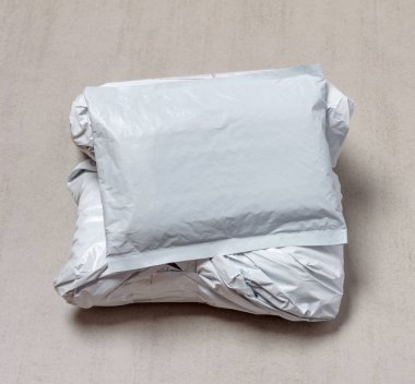 Mesaj paketleri Çin mağazaları ile kopya alanı, üstten görünüm yakın çekim