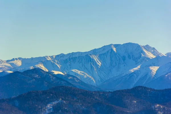 Winter Landscape Mountains Hills Covered Snow — Stock Photo, Image