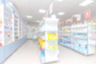 mağaza, eczane, minimarket ile bulanık arka plan