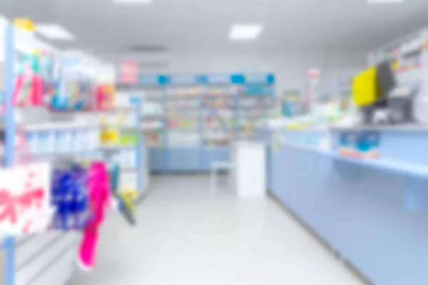 Verschwommener Abstrakter Hintergrund Mit Laden Apotheke Minimarkt — Stockfoto