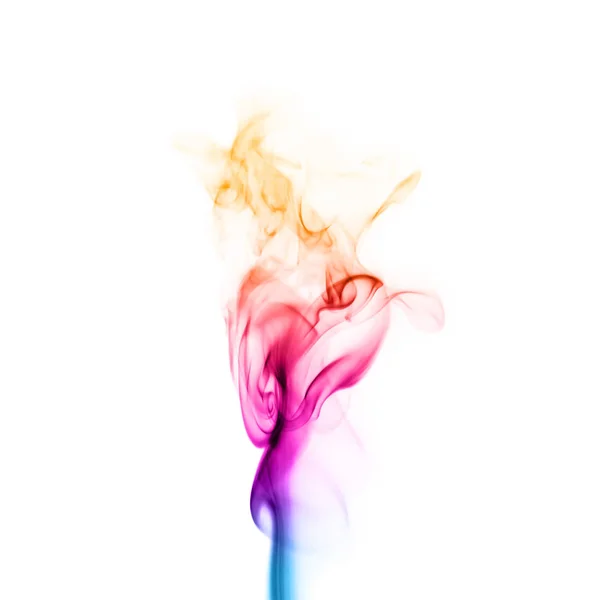 Красочный Дым Выделенный Белом Фоне Вблизи — стоковое фото