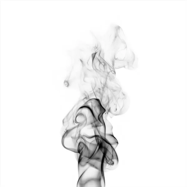 Αφηρημένη Γκρι Καπνού Ρεύμα Που Απομονώνονται Λευκό Φόντο — Φωτογραφία Αρχείου