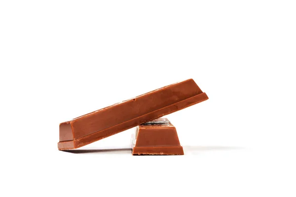 Barras Chocolate Aisladas Sobre Fondo Blanco —  Fotos de Stock
