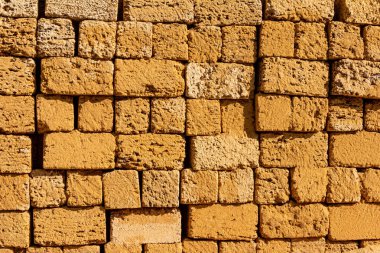 inşaat closeup için doku kazık sarı blok coquina