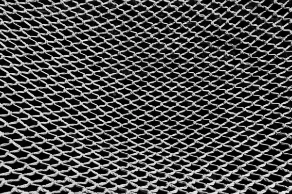 Hammock Rope Knitted Mesh Texture Black White Photo — Stock Photo, Image