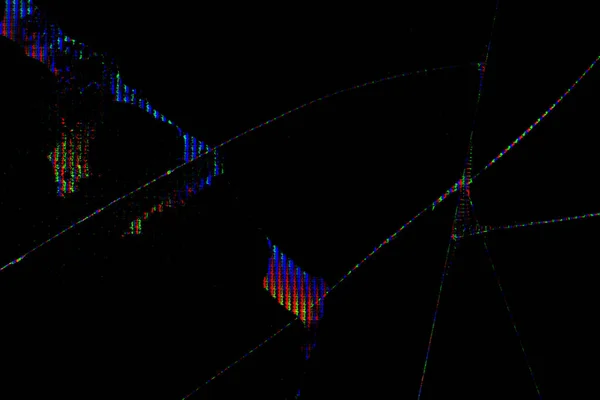 Digitale Glitch Lekkende Kristallen Scheuren Een Gebroken Lcd Scherm Computer — Stockfoto