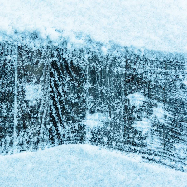 Fondo Invierno Tablones Cubiertos Nieve Con Espacio Copia —  Fotos de Stock