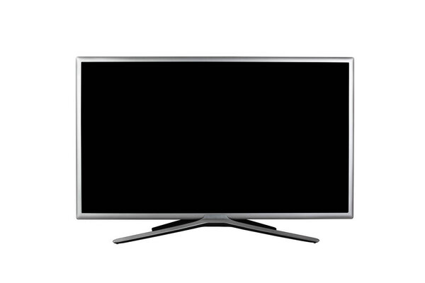 4K monitor or TV with black screen isolated on white background