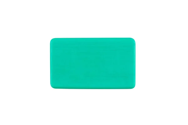 Beyaz Arkaplanda Izole Edilmiş Yeşil Mavi Renkli Sabun Çubuğu — Stok fotoğraf