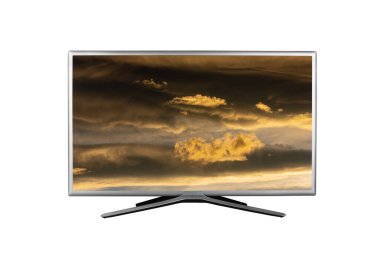 4K monitörü veya televizyon beyaz arkaplanda izole edildi