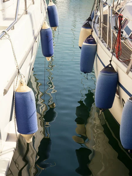 Bumpers Boats Moored Port — Stock Photo, Image