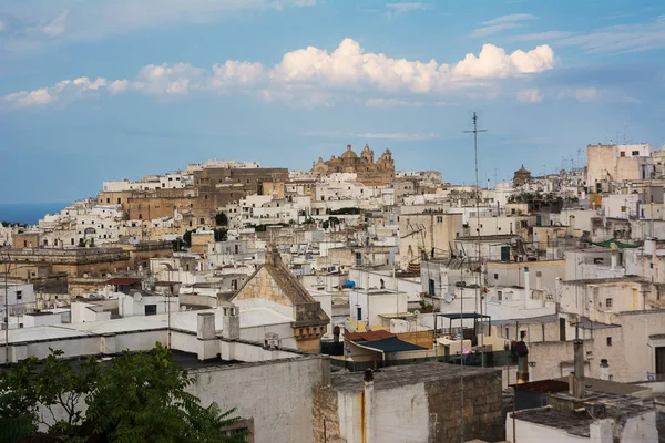 Panoramę Miasta Ostuni Białe Miasto Puglia — Zdjęcie stockowe