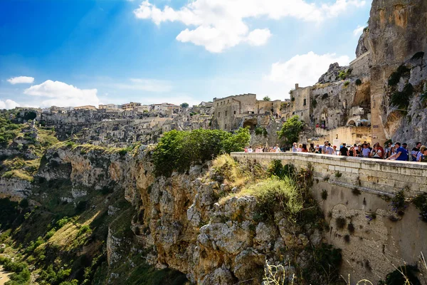 Matera Italie Août 2018 Panorama Gravina Avec Ancienne Zone Matera — Photo