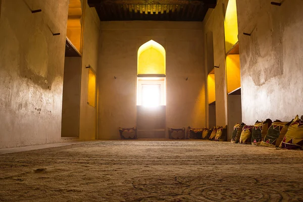 Jabrin Fort Room Carpets Cushions Window Bottom Oman — Stock Photo, Image