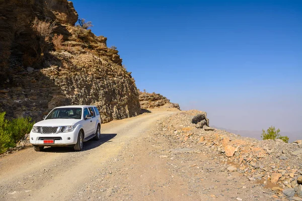 Hamra Omán Noviembre 2018 Vehículo Todoterreno Las Montañas Jebel Shams — Foto de Stock