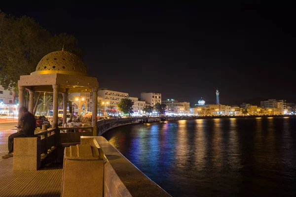 Frente Mar Mutrah Mascate Por Noche — Foto de Stock