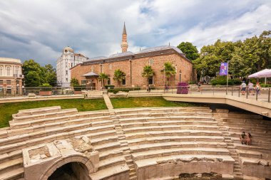 Plovdiv merkezinde antik Roma Stadyumu kalıntıları bir