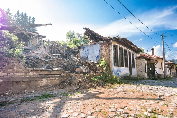 Houses ruined by old age and neglect in the village of Koprivsht