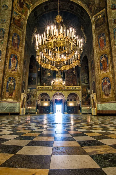 Wnętrze katedry św. Aleksandra Newskiego w Sofii, Bu — Zdjęcie stockowe