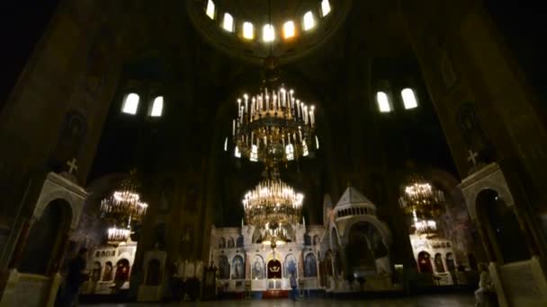 Sofia Bulgarie Juin 2019 Intérieur Cathédrale Saint Alexandre Nevsky Sofia — Video