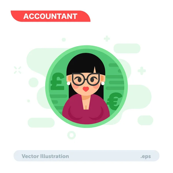 Einfache Flache Grafik Business Lady Charakter Vektor Illustration — Stockvektor