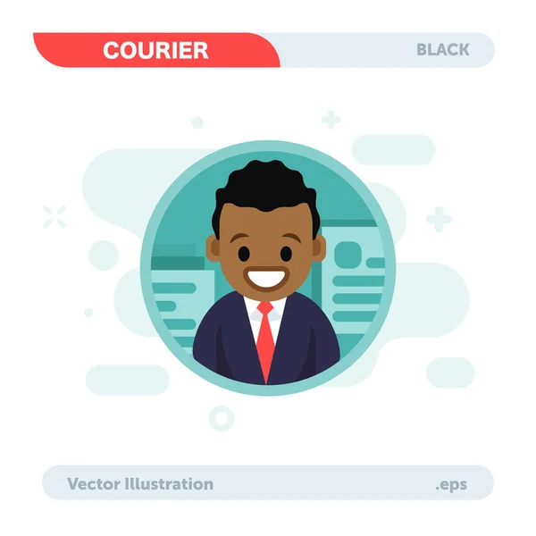 Eenvoudige Platte Grafische Afroamericanlawyer Man Karakter Vector Illustratie — Stockvector