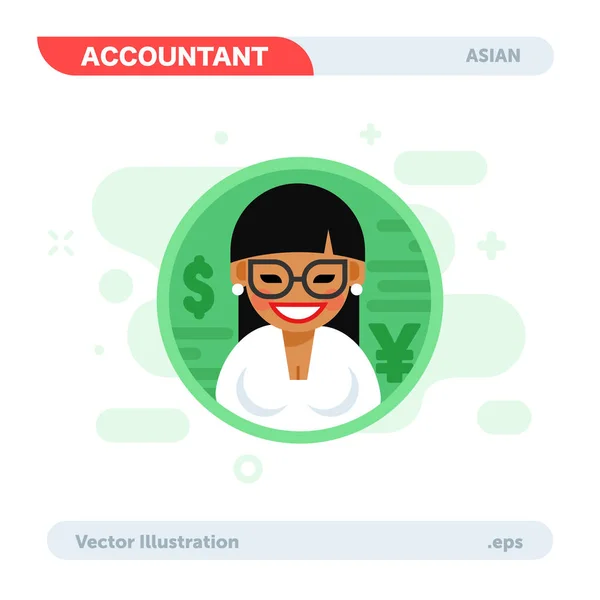 Eenvoudige Platte Grafische Accounting Karakter Vector Illustratie — Stockvector