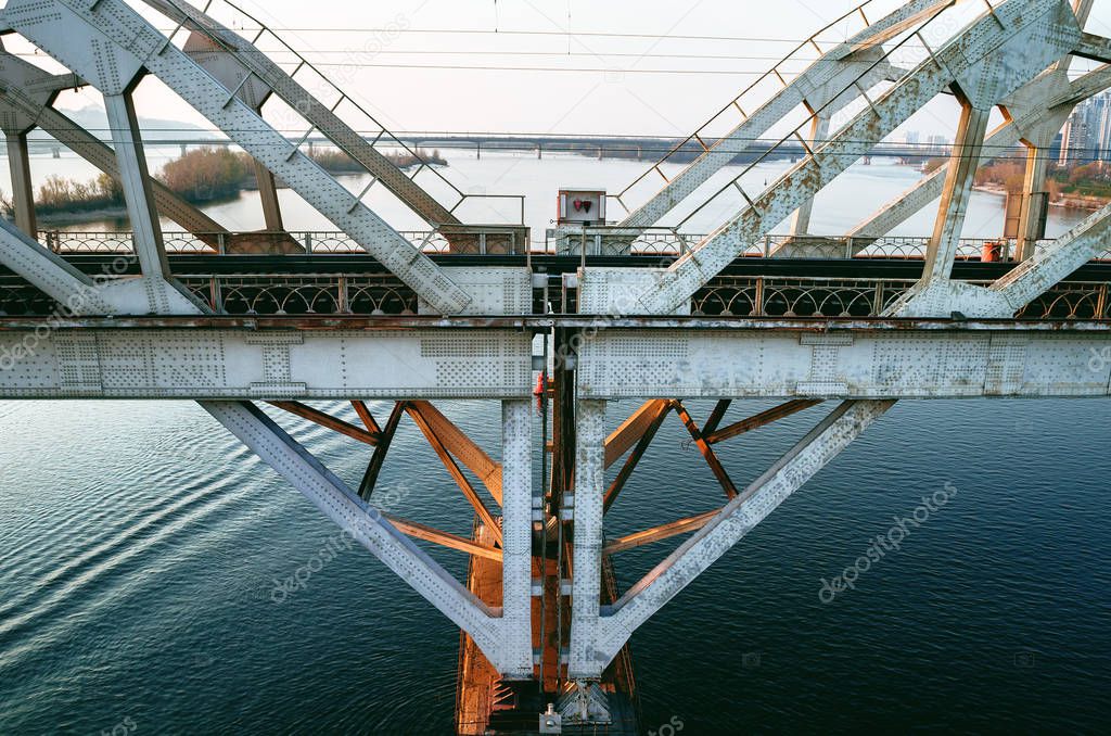 Industrial bridge structure in Kyiv, Ukraine