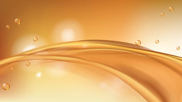 Turuncu altın akan sıvı soyut vektör — Stok Vektör